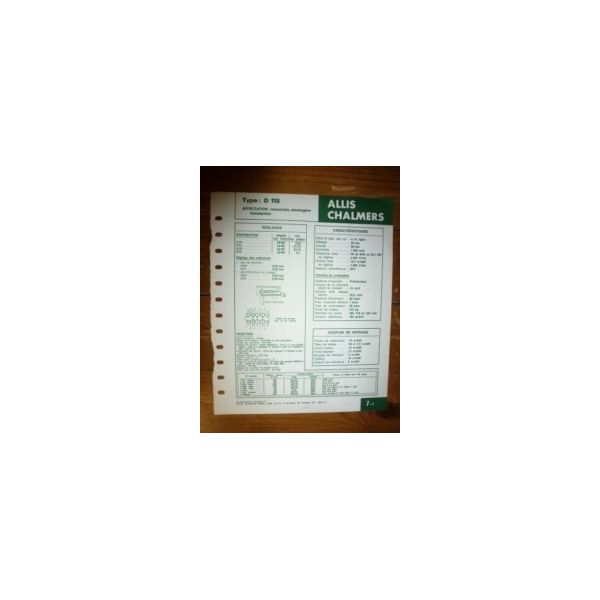 D118  Fiche Technique Allis Chalmers