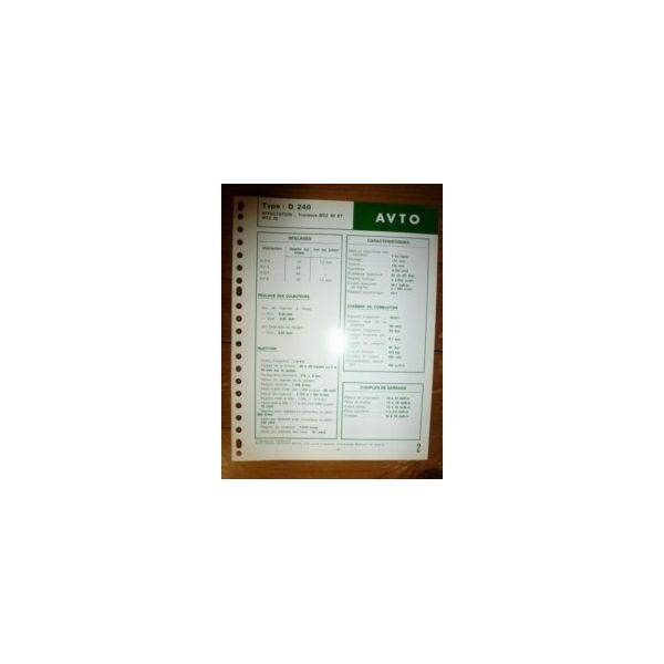 D240 Fiche Technique Avto