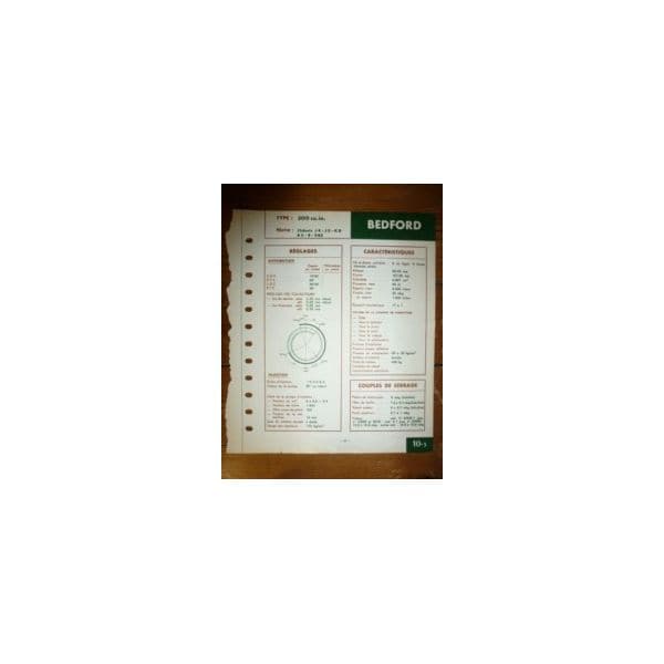 300cu. In. Fiche Technique Bedford