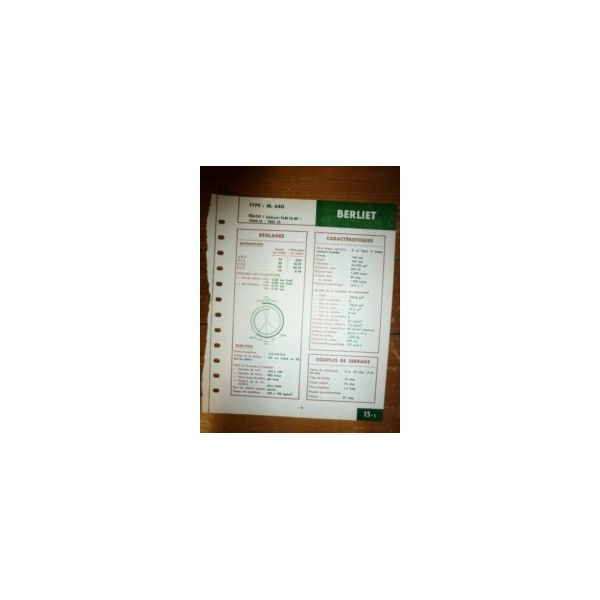 M640 Fiche Technique Berliet