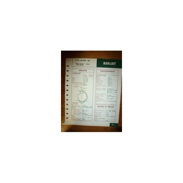 M420-30 Fiche Technique Berliet