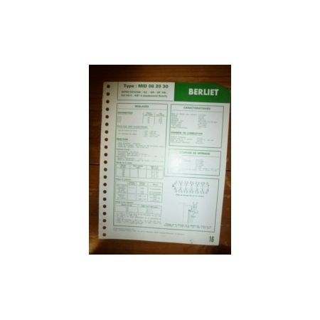 MID 06.20.30 (Bosch) Fiche Technique Berliet