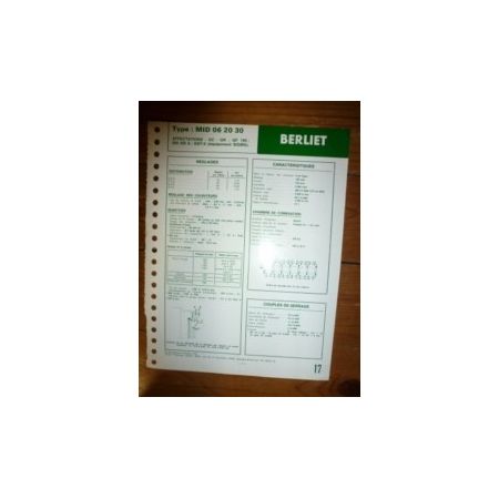 MID 06.20.30 (Sigma) Fiche Technique Berliet