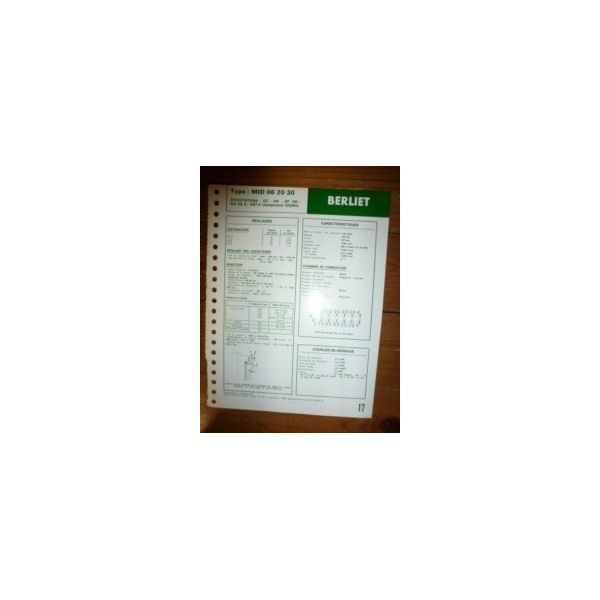 MID 06.20.30 (Sigma) Fiche Technique Berliet
