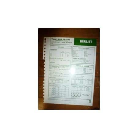MDR 063540 (Bosch) Fiche Technique Berliet