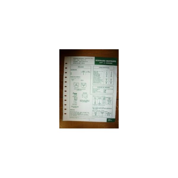 W42/71-T42/71-F42/71 Fiche Technique Bernard