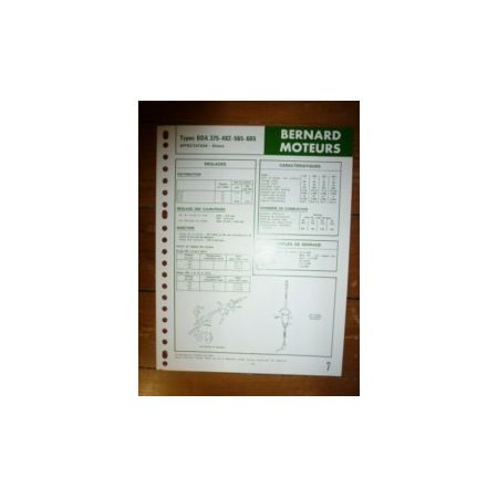 BDA 375-482-565-605 Fiche Technique Bernard
