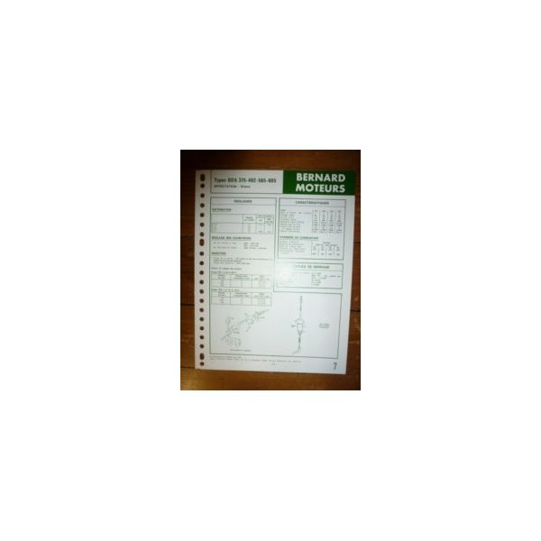 BDA 375-482-565-605 Fiche Technique Bernard