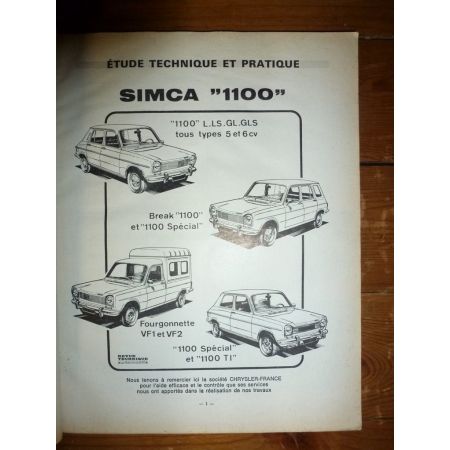 1100 Special TI Revue Technique Simca Talbot