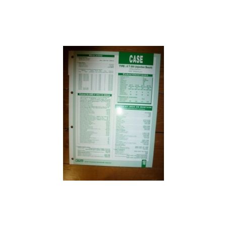 6T590 Inj. Bosch Fiche Technique Case IH