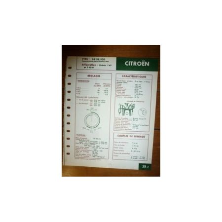 DP38/100 Fiche Technique Citroen