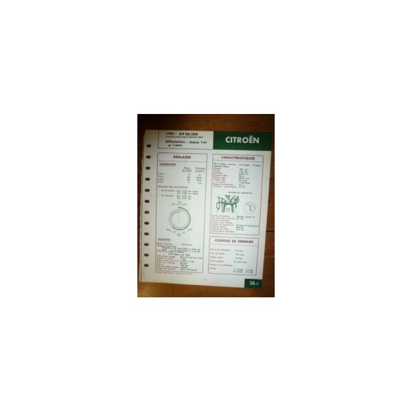 DP38/100 Fiche Technique Citroen