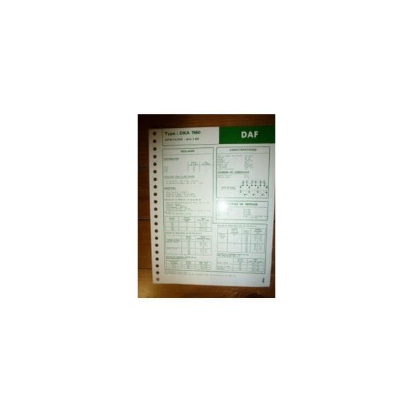 DKA1160 Fiche Technique Daf