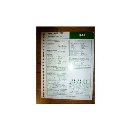 DKZ1160 Fiche Technique Daf