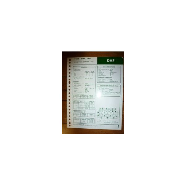 DKZ1160 Fiche Technique Daf