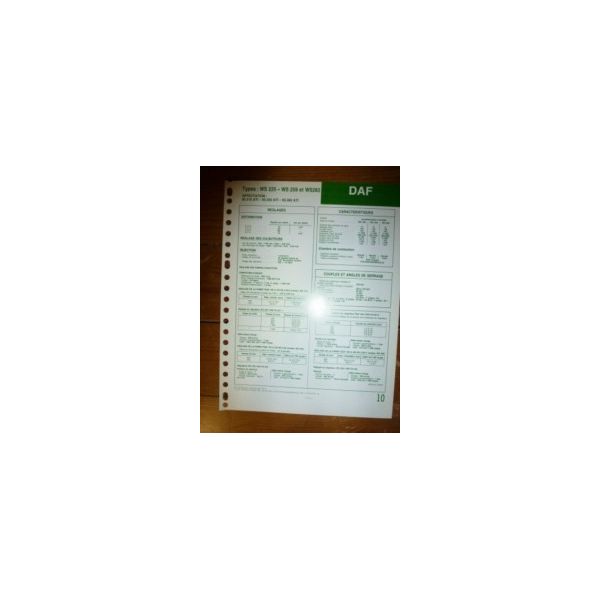 WS225-WS259-WS282 Fiche Technique Daf