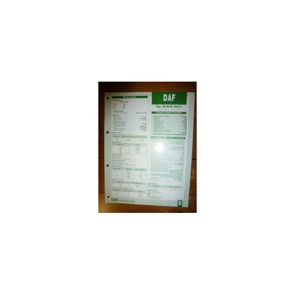 RS200M euro II Fiche Technique Daf