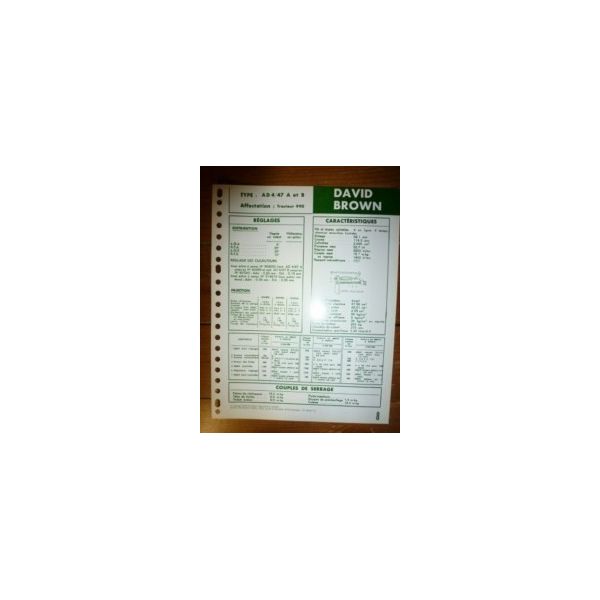 AD 4/47 A-B Fiche Technique David brown