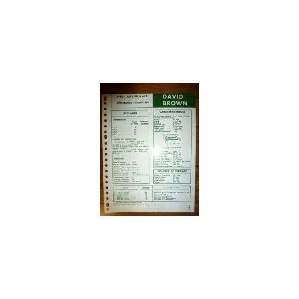 AD 3/40 A-B Fiche Technique David brown