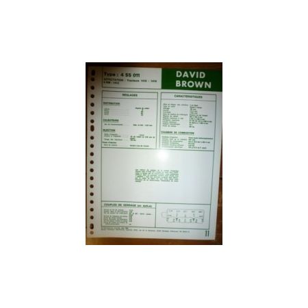 AD 4/55 011 Fiche Technique David brown