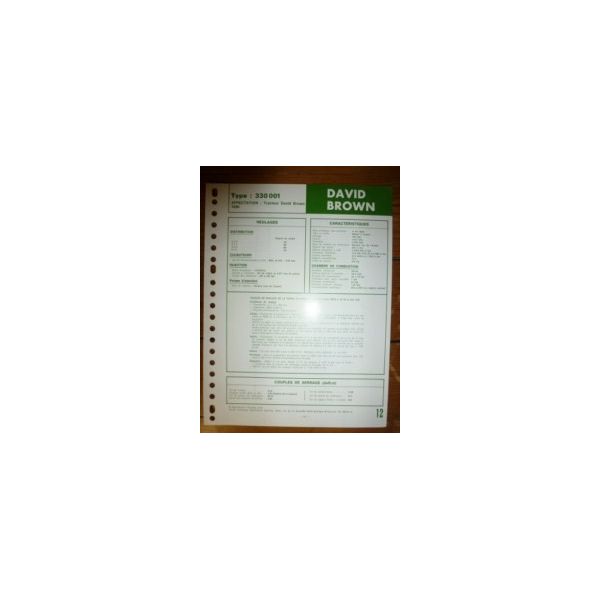 330.001 Fiche Technique David brown