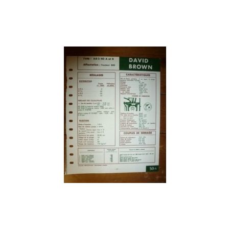 AD3/40 A-B Fiche Technique David brown