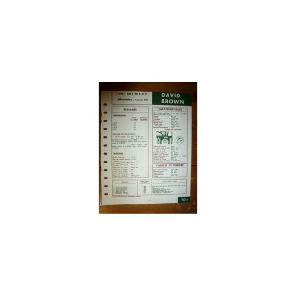 AD3/40 A-B Fiche Technique David brown