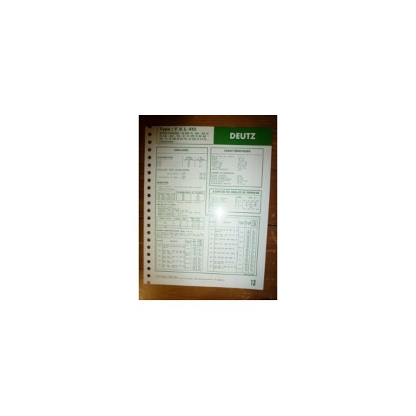 F8L413 Fiche Technique Deutz