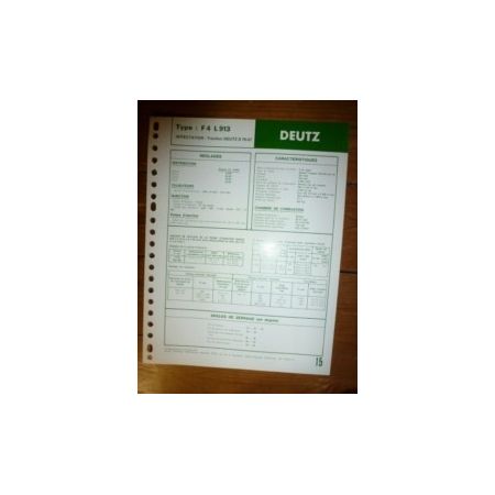 F4L913 Fiche Technique Deutz