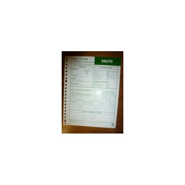 F4L913 Fiche Technique Deutz