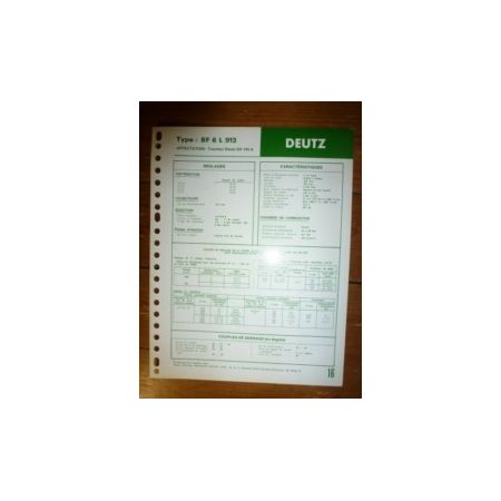 BF6L913 Fiche Technique Deutz