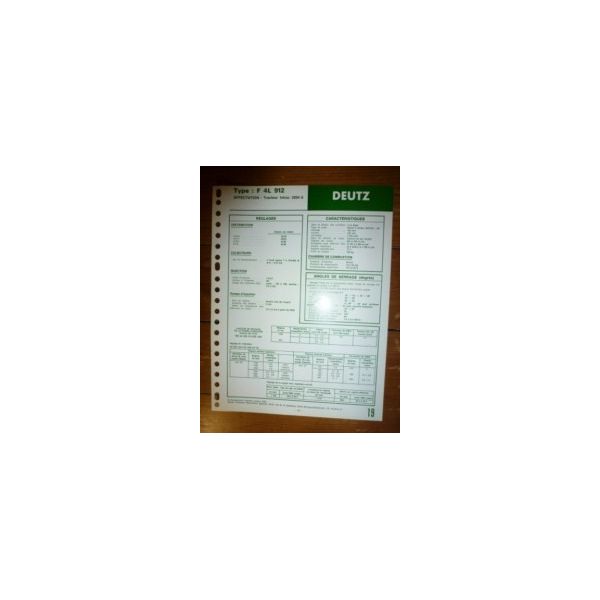 F4L912 Fiche Technique Deutz