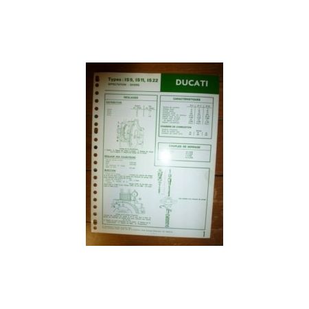 IS9-IS11-IS22 Fiche Technique Ducati