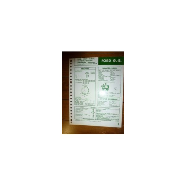 2709E-360CID Fiche Technique Ford