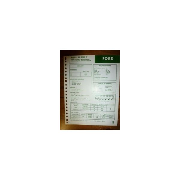 M2715E Fiche Technique Ford