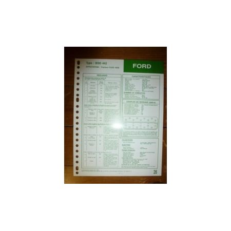 BSD442 Fiche Technique Ford