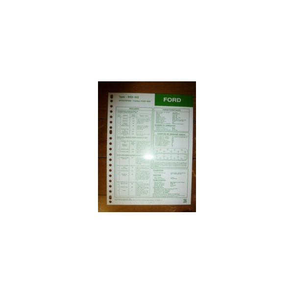 BSD442 Fiche Technique Ford