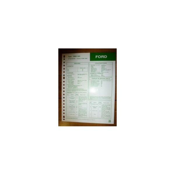 BSD333 Fiche Technique Ford