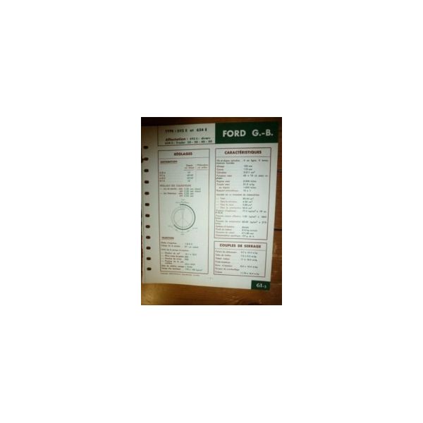 592E-624E Fiche Technique Ford