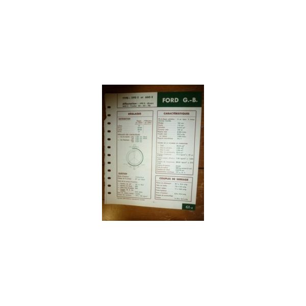 590E-660E Fiche Technique Ford
