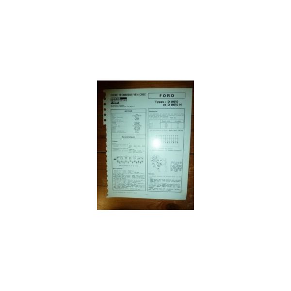 D0610-D0610H Fiche Technique Ford