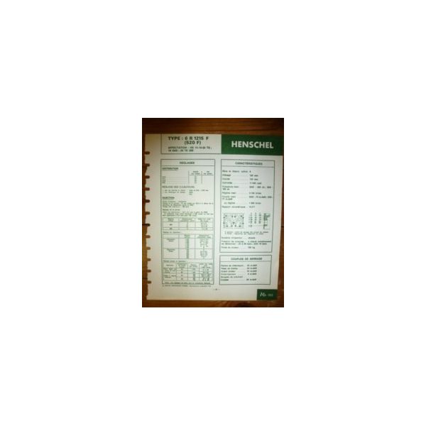 6R1215 - 520F Fiche Technique Henomag Henschel