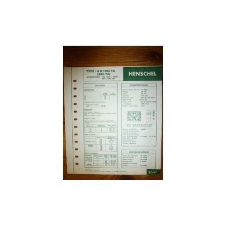 6R1013TA - 522TA Fiche Technique Henomag Henschel