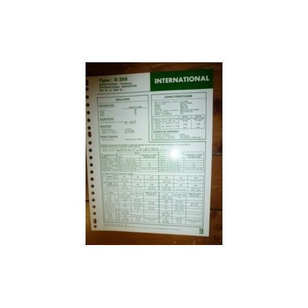 D358 Fiche Technique IH