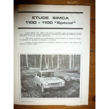 1100 Spécial Revue Technique Simca Talbot