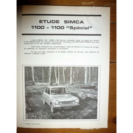 1100 Spécial Revue Technique Simca Talbot