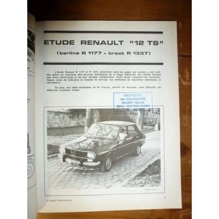 R12 TS Revue Technique Renault