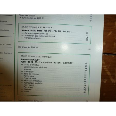50-12 a 80-14  Revue Technique Agricole Renault