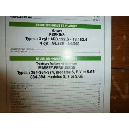 354 364 374 384 394 Revue Technique Agricole Massey Ferguson