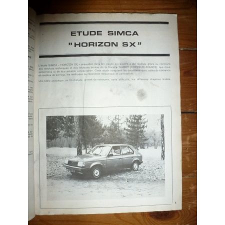 HORIZON SX 79-80 Revue Technique Simca Talbot